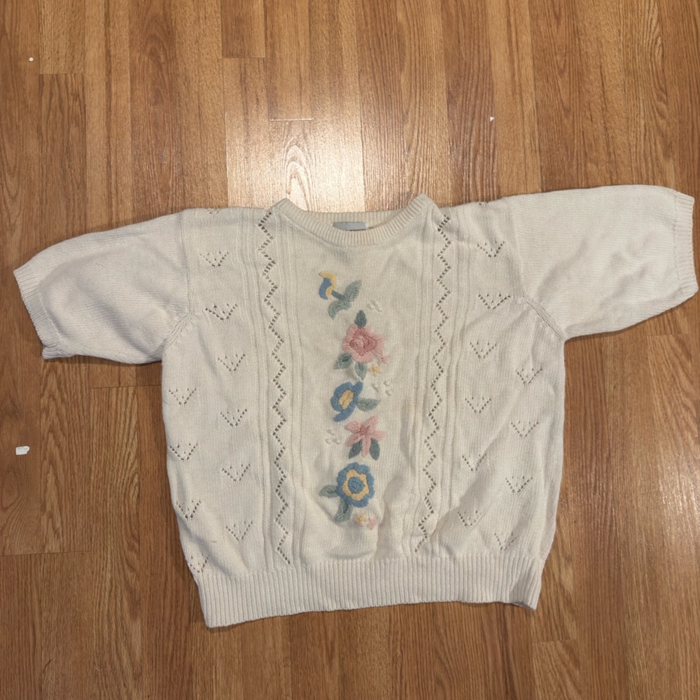 Alfred Dunner Cream Knit Sweater